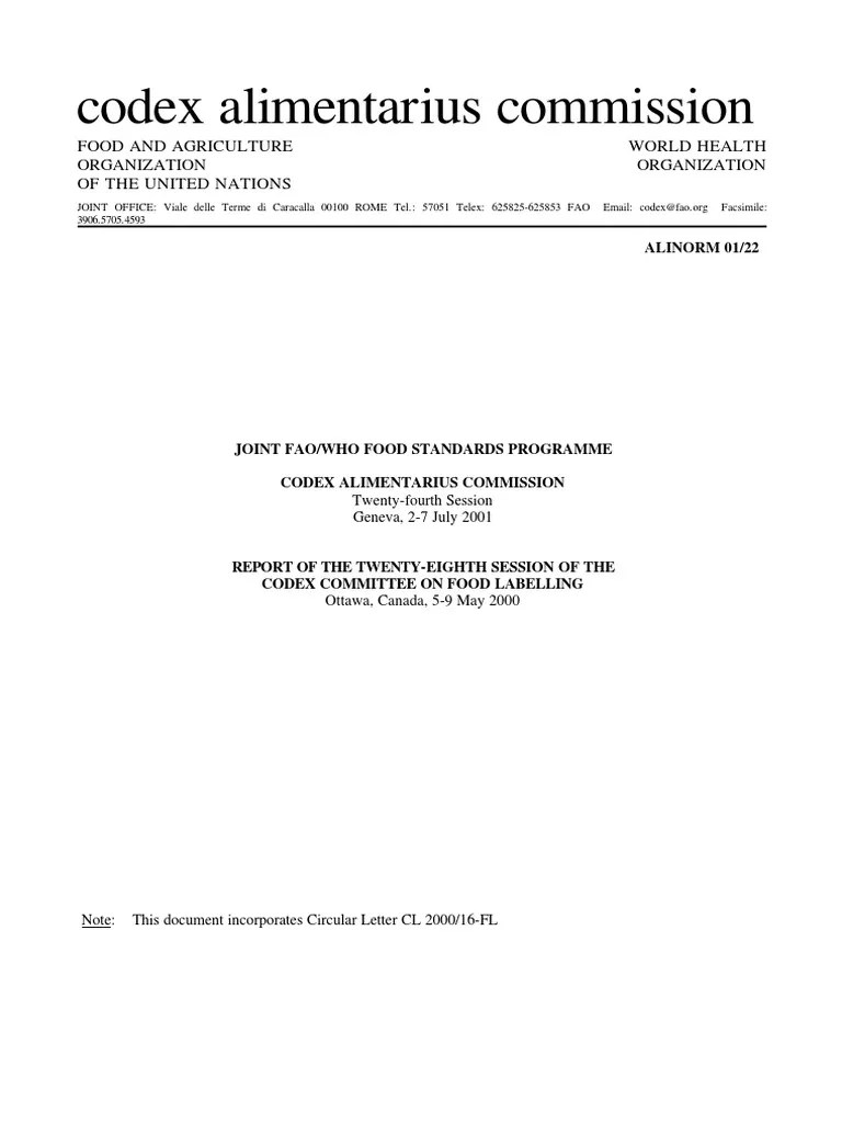 Codex Alimentarius Engineering Saturated Fat