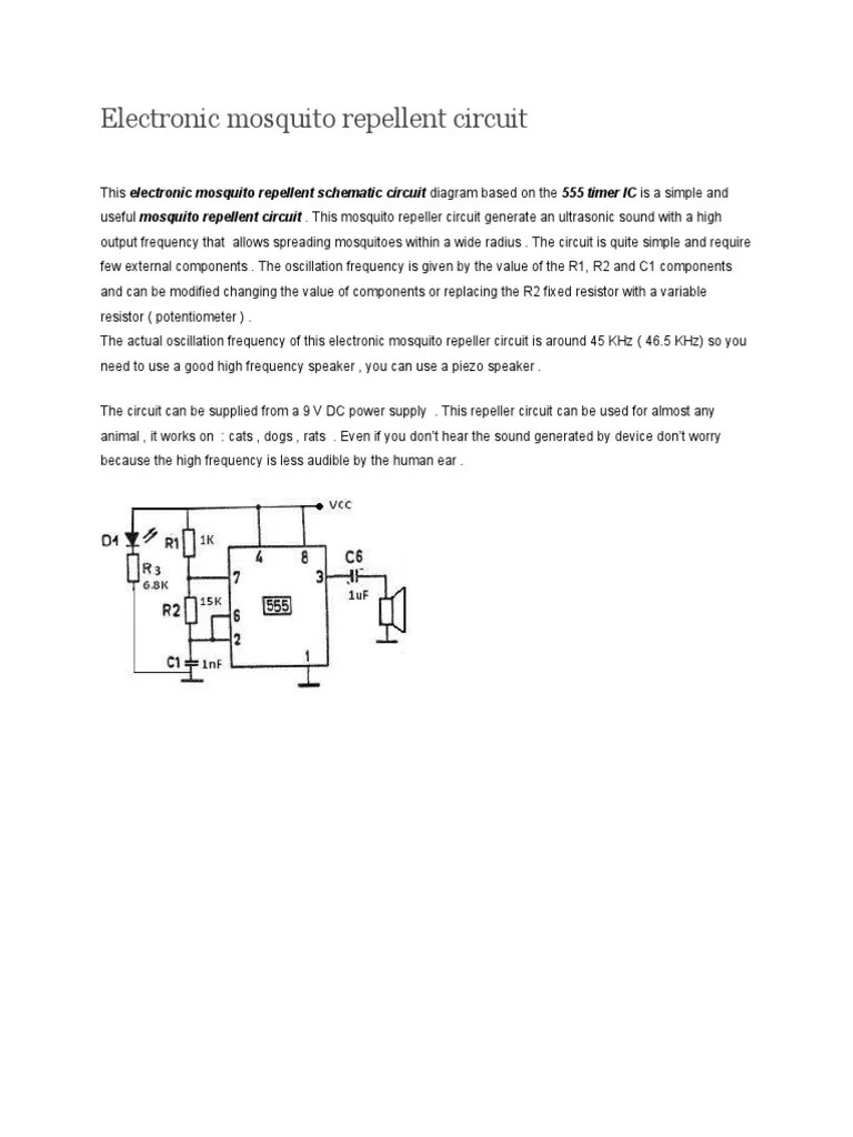 Electronic Mosquito Repellent Circuit PDF Electronic Circuits