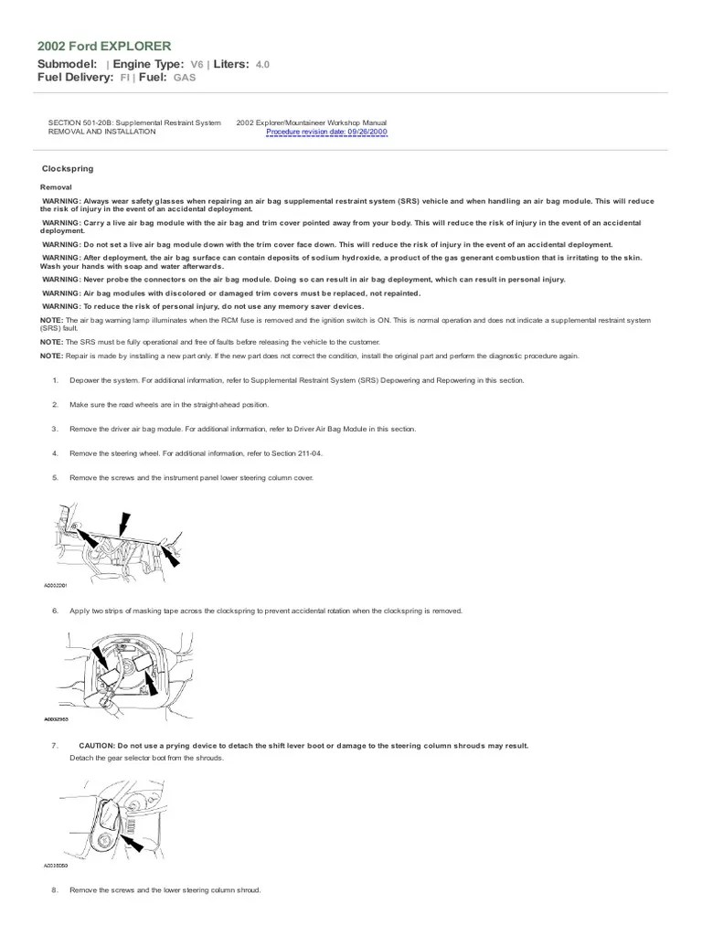 Clockspring Removal and Installation PDF PDF Airbag Steering