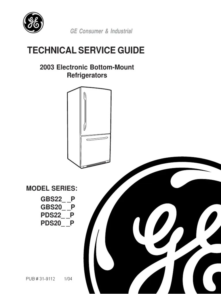 GE Refrigerator Service Manual 31 9112 | PDF | Refrigerator | Thermostat