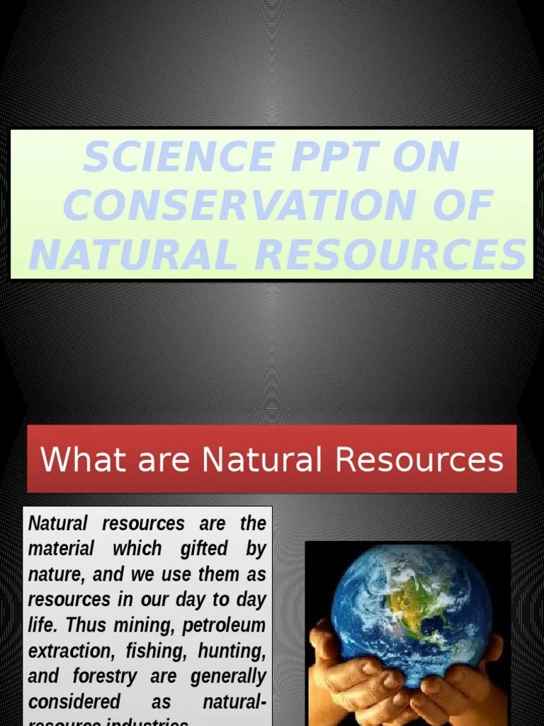 Conservation of Natural Resources Resource Conservation Biology