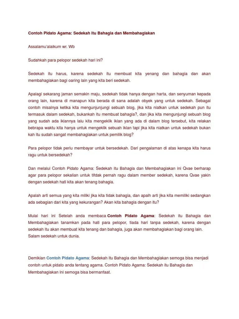 Contoh Pidato Agama | PDF