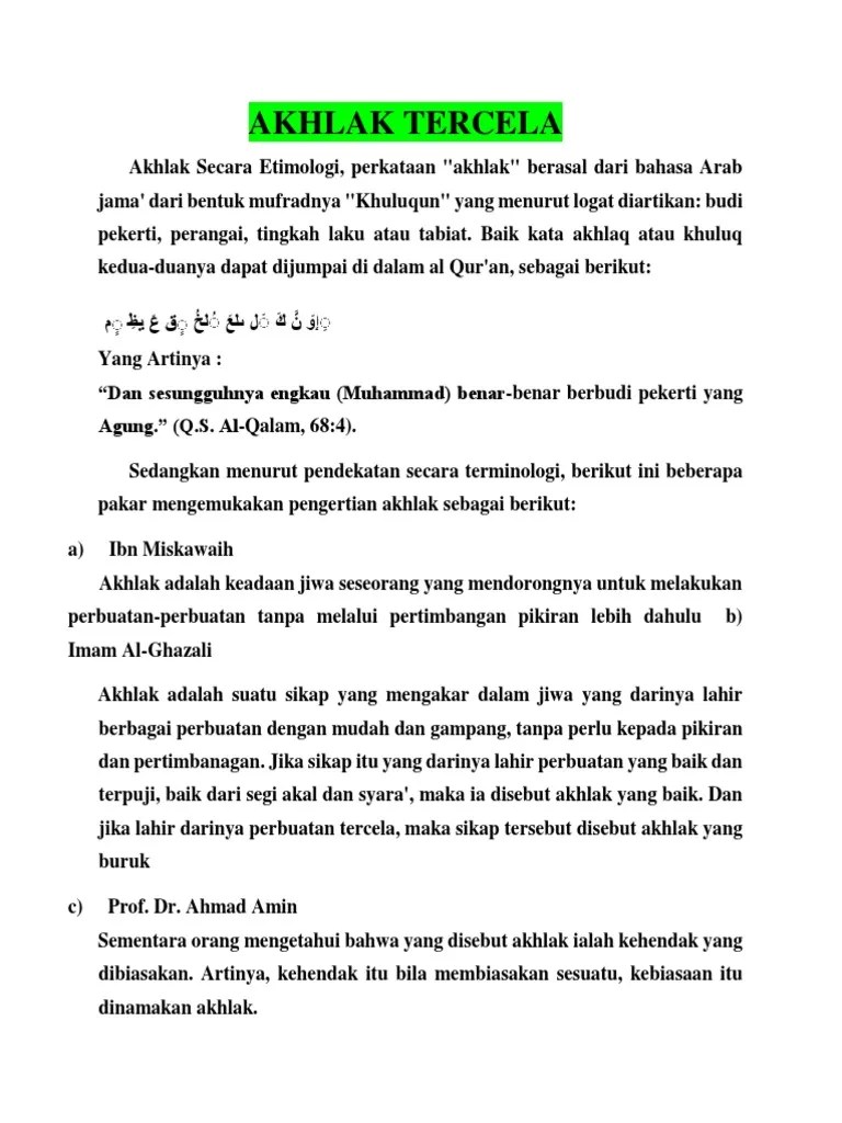 Bab 10.akhlak Tercela | PDF