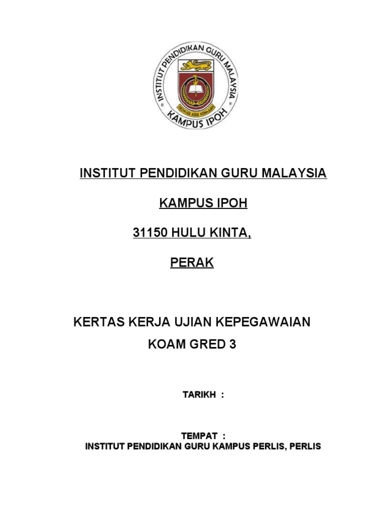 Institut Pendidikan Guru Malaysia Kampus Ipoh 31150 HULU KINTA, Perak