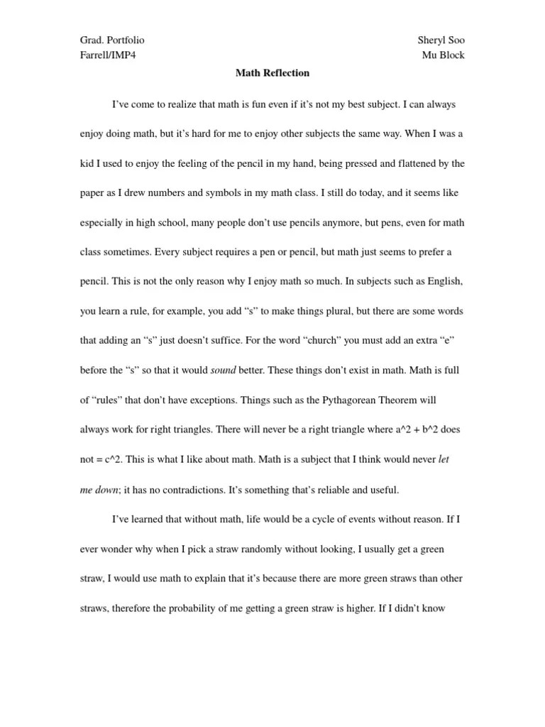 Math Reflection