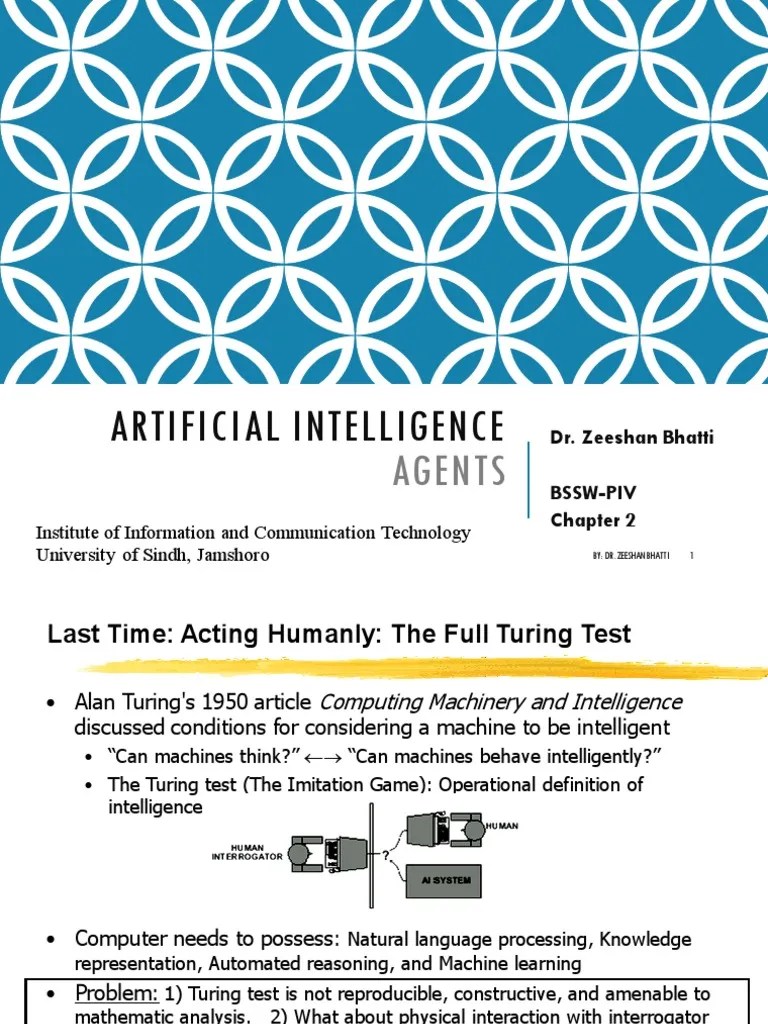 Artificial Intelligence Chapter 2 Week 2 and 3 Intelligence
