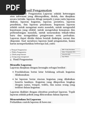 Laporan Hasil Pengamatan | PDF