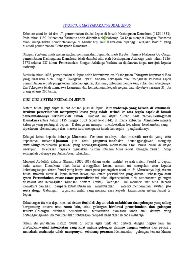 Masyarakat Feudal Jepun