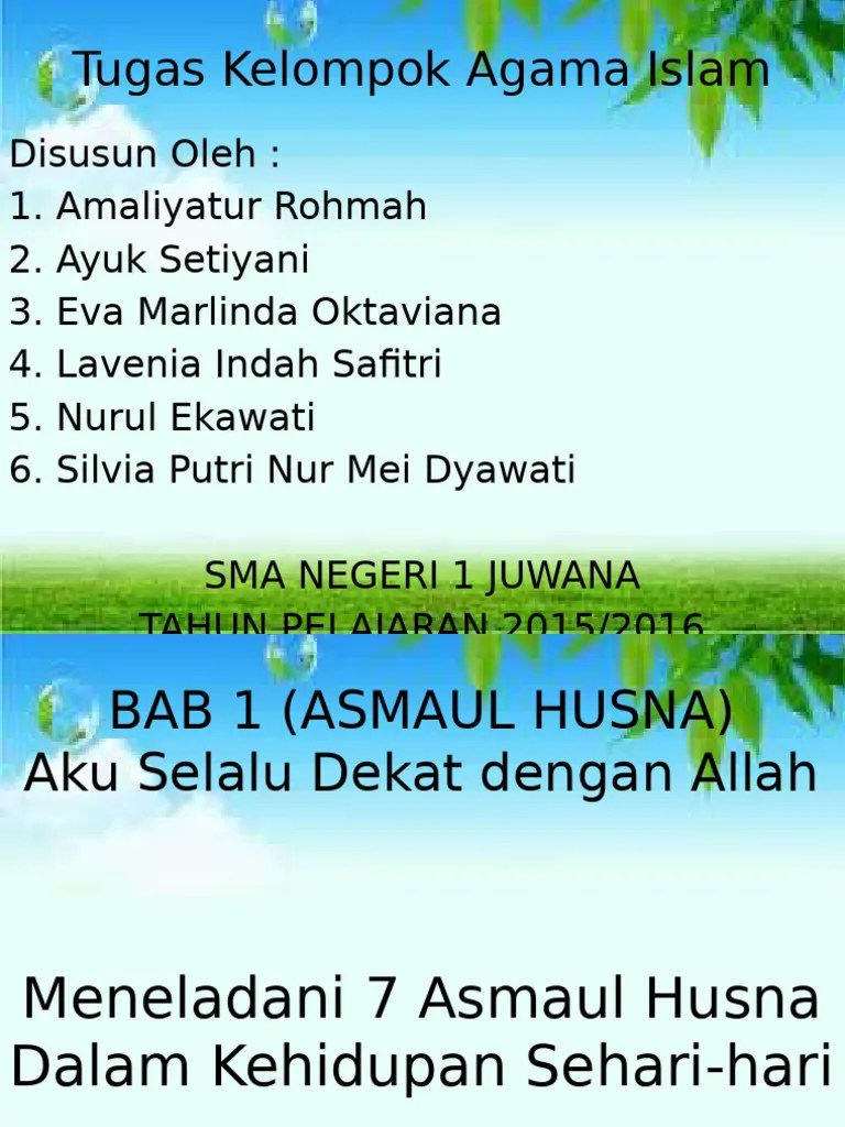 Mata Pelajaran Pendidikan Agama Islam Bab 1 (Asmaul Husna