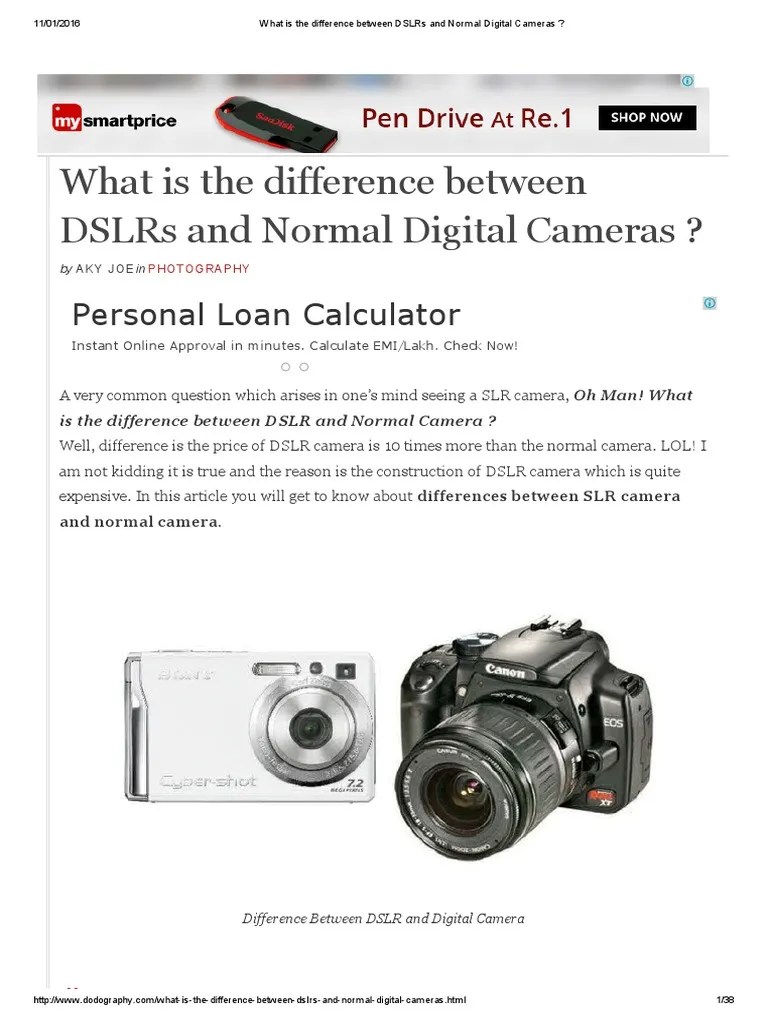 What is the difference between DSLRs and Normal Digital Cameras _.pdf