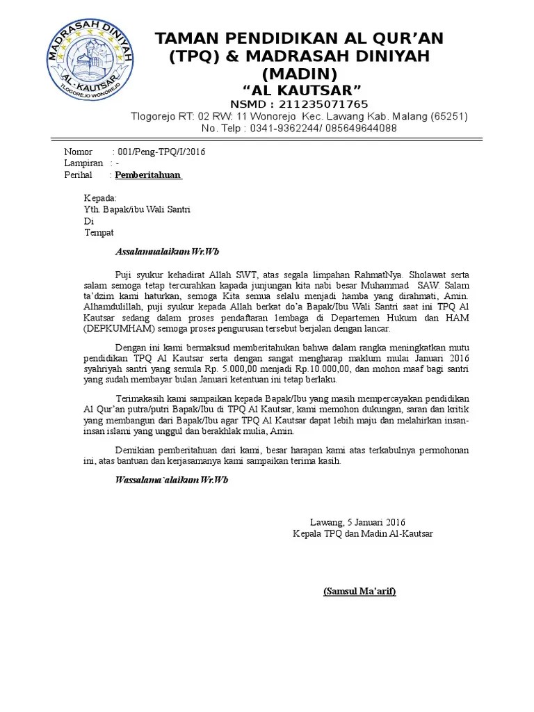 Contoh Surat Edaran Pembayaran Buku Lks - Audit Kinerja