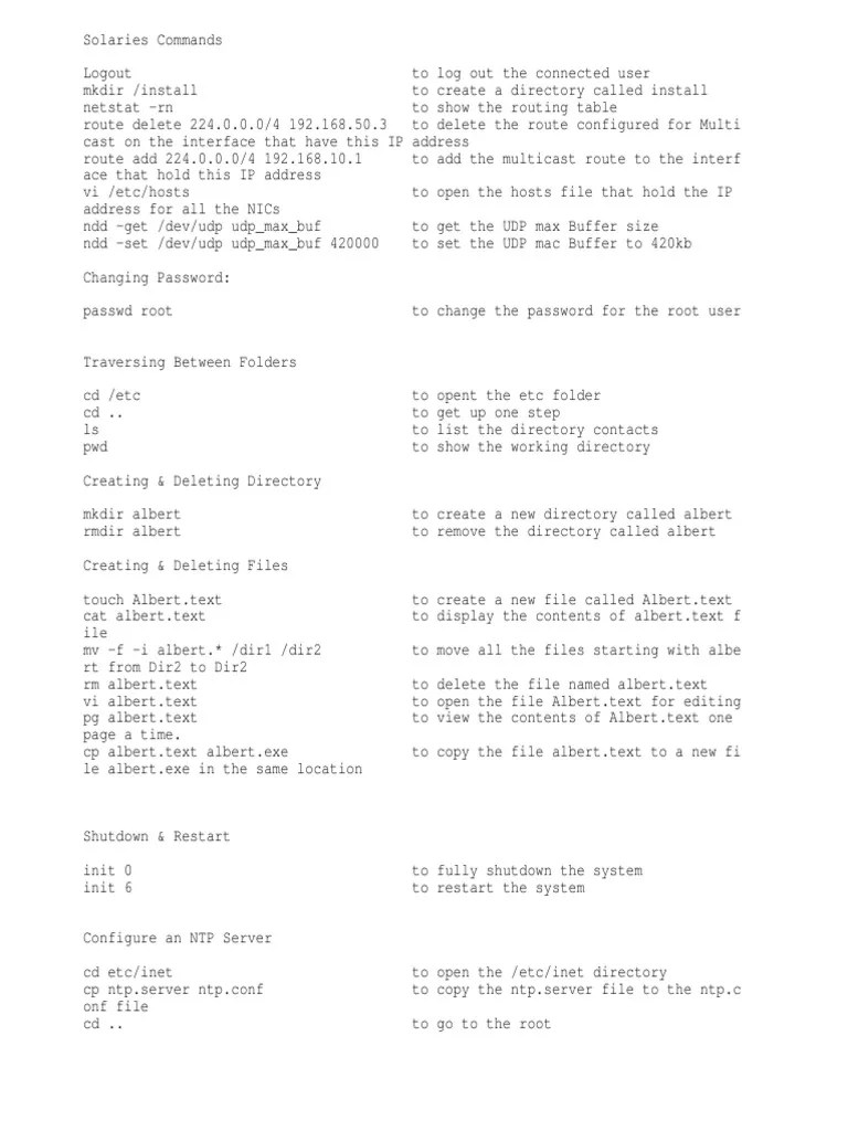 Usefull Solaris Commands
