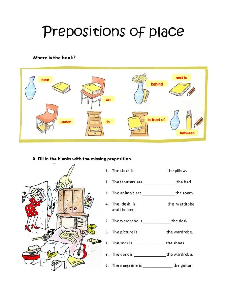 Prepositions of PlaceWorksheet