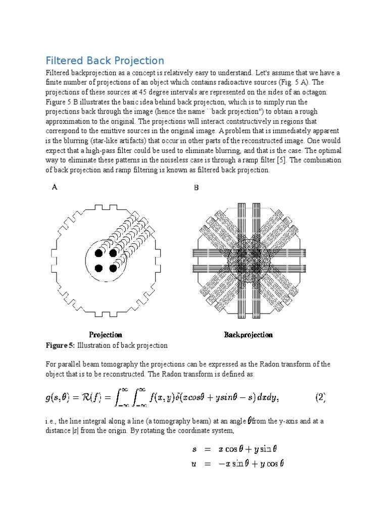 Filtered Back Projection Mathematical Analysis Theoretical Physics