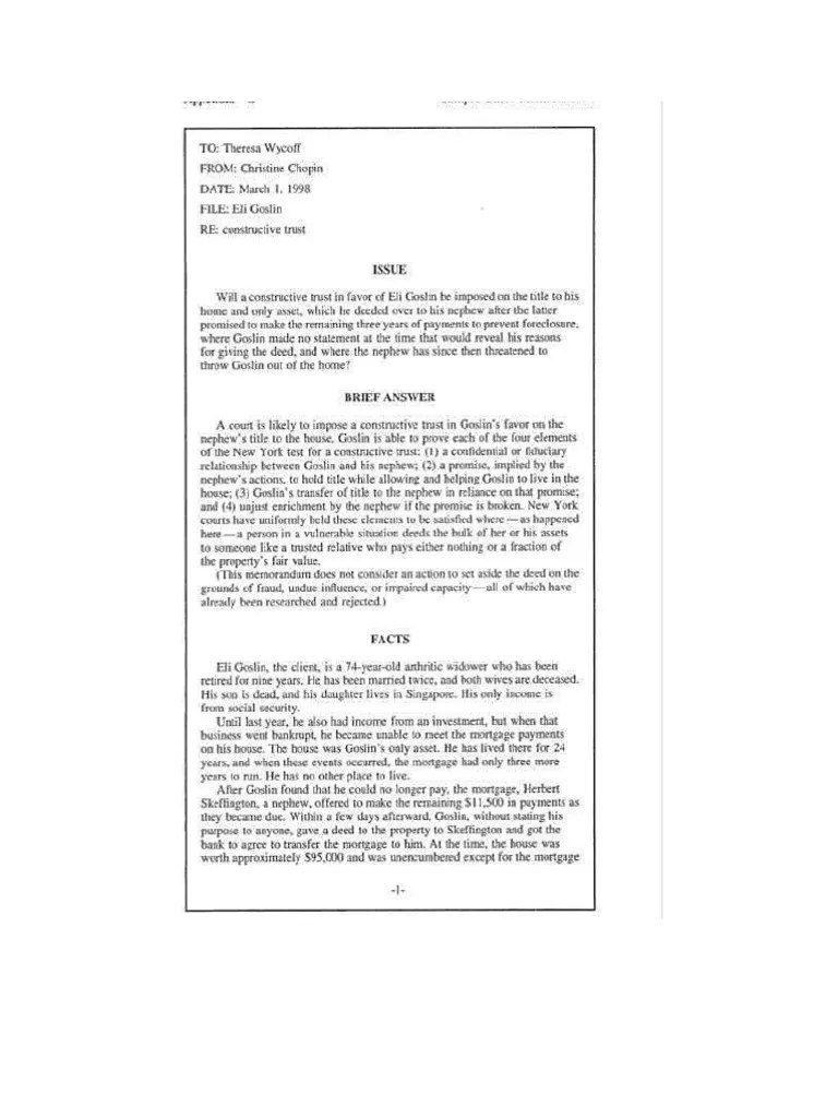 Sample Legal Predictive Memo Memorandum Document