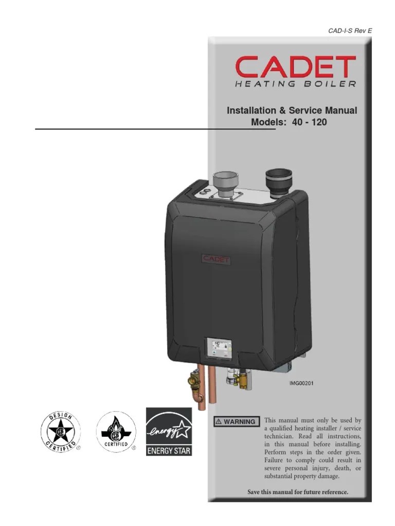 Cadet Boiler Installation Manual | PDF | Boiler | Pipe (Fluid Conveyance)