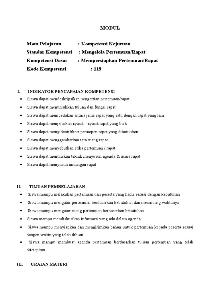 Mengelola Pertemuan Rapat | PDF