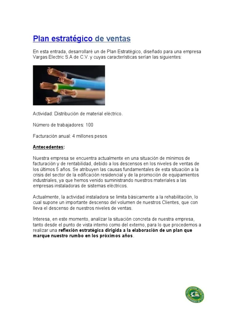 Plan Estratégico de Ventas Gestión de la relación con el