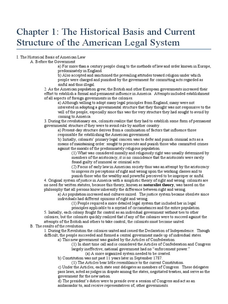 Chapter 1 The Historical Basis and Current Structure of the American