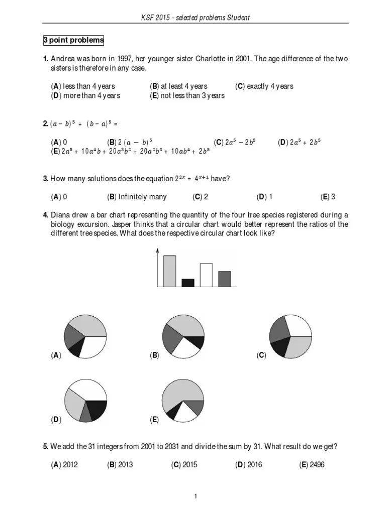 Kangaroo Math 2015 for practice purposes Rectangle Circle