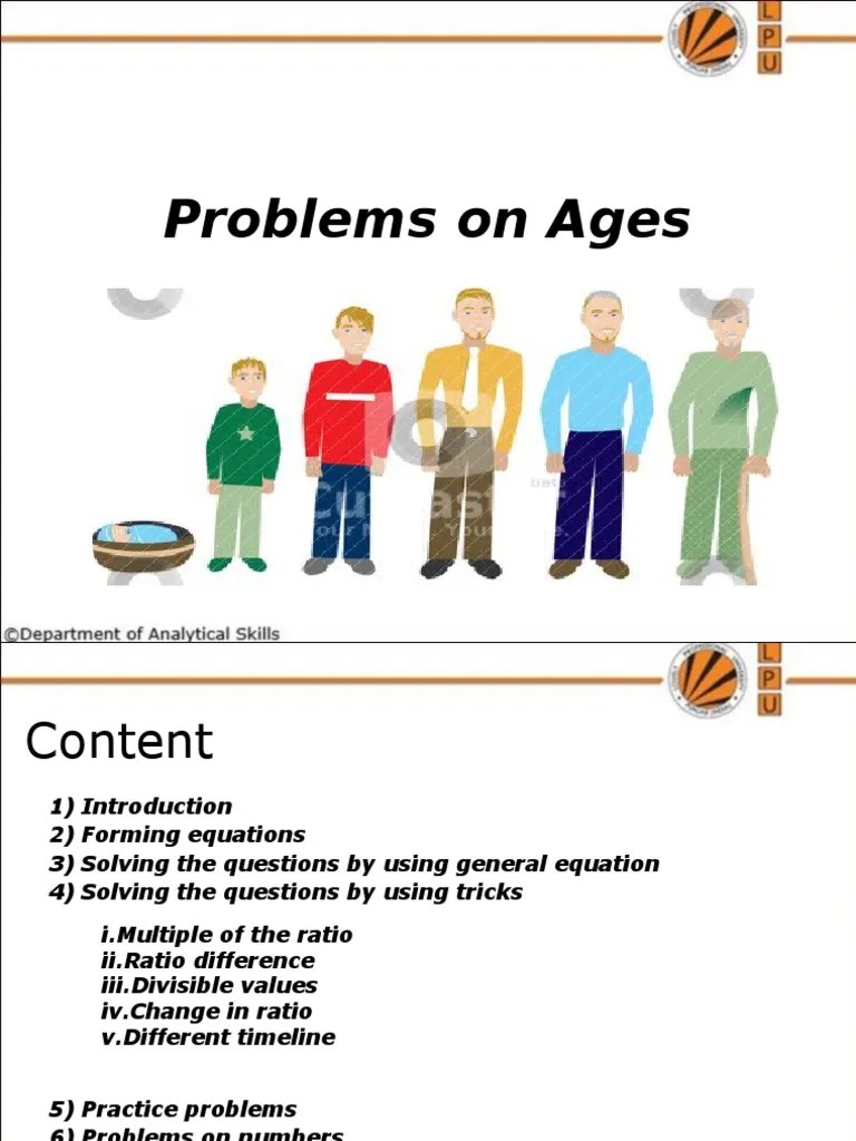 Ages and Numbers Equations Numbers