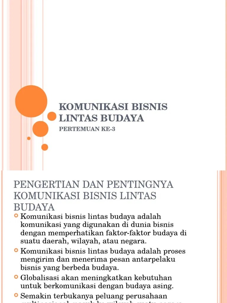 Komunikasi Bisnis Lintas Budaya