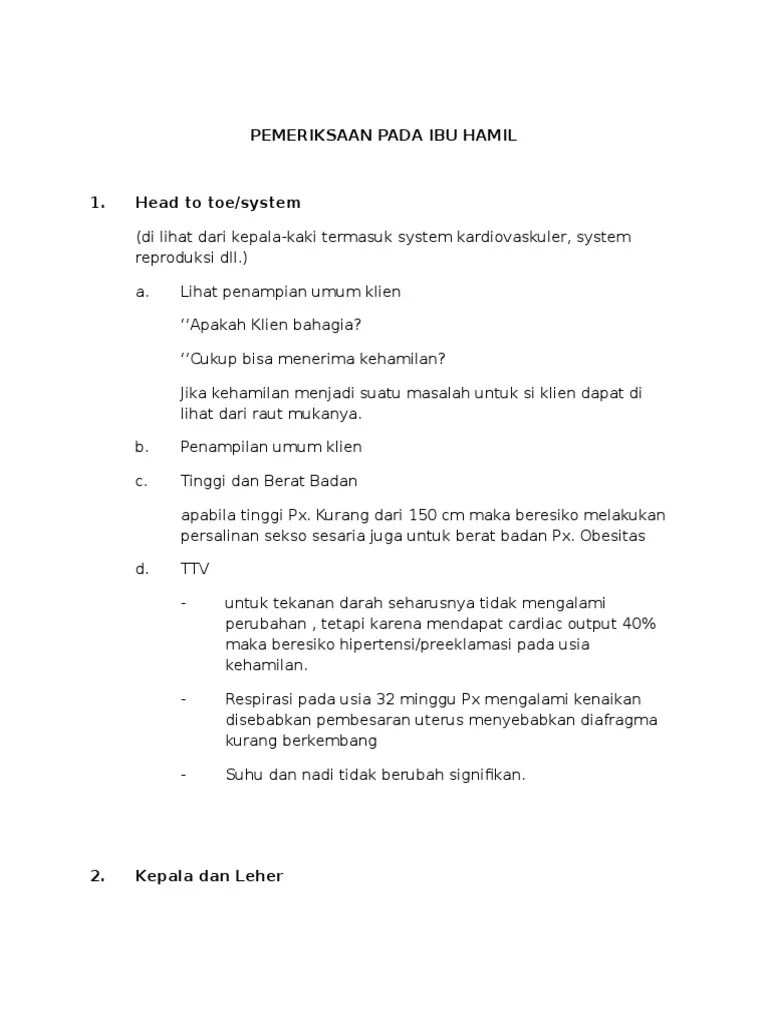 Pemeriksaan Fisik Ibu Hamil