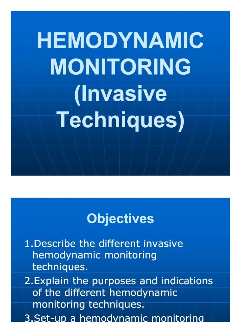 Hemodynamic Monitoring(Invasive Techniques)