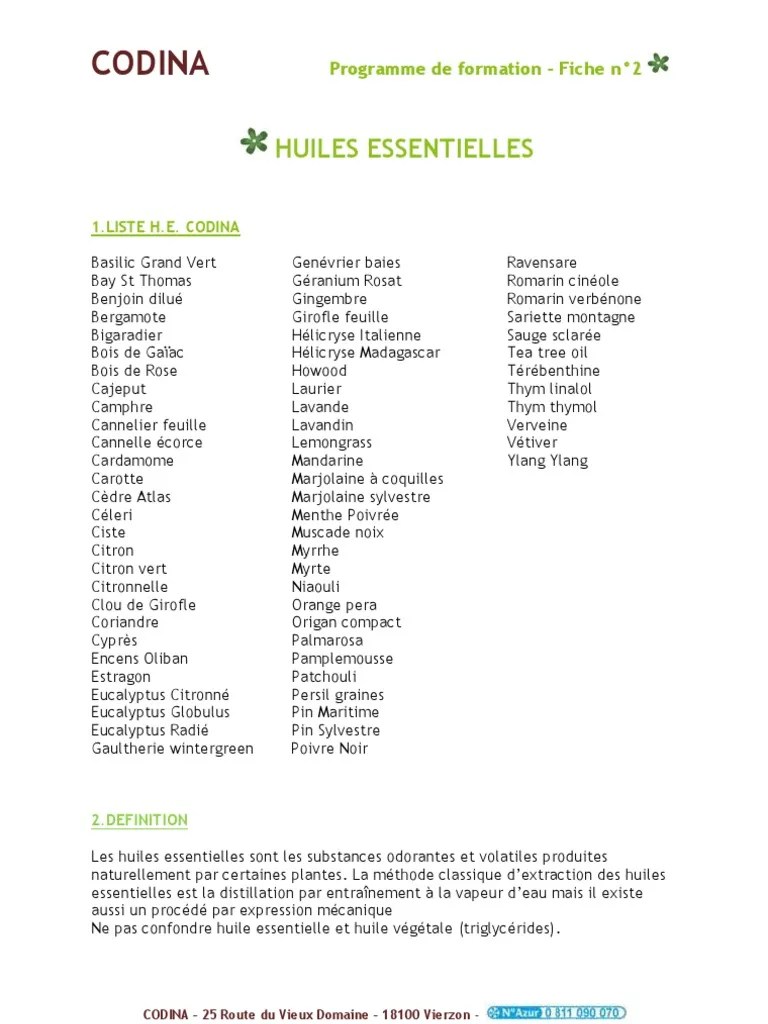 Huiles Essentielles
