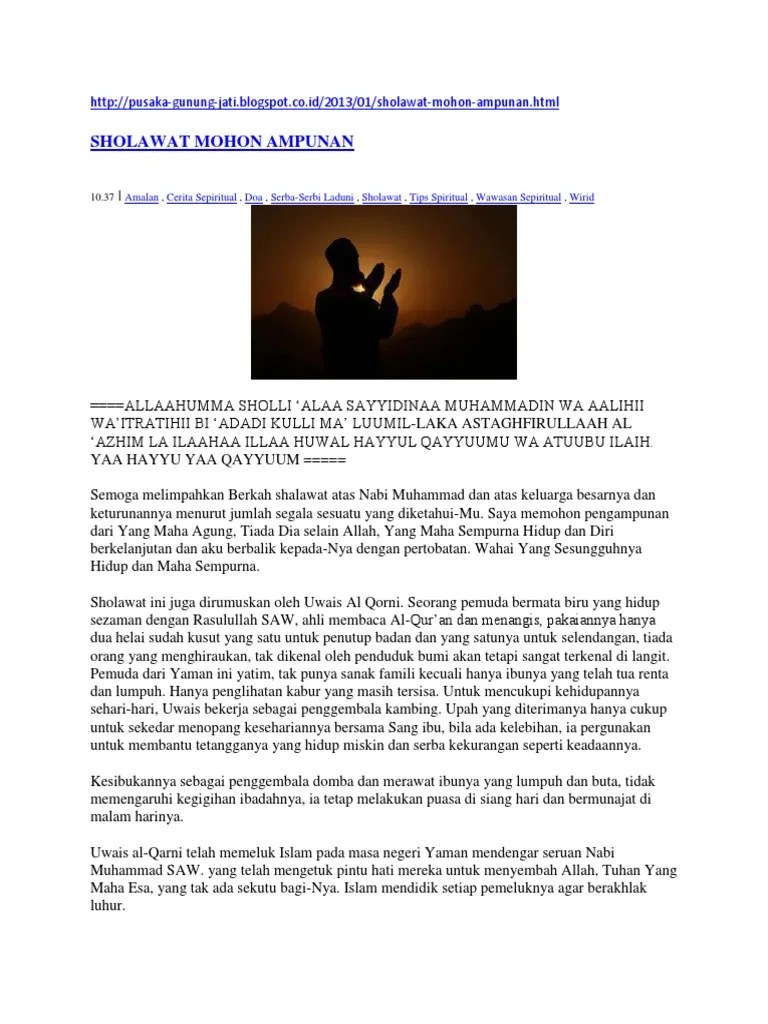 Amalan Sholawat Uwais Al Qorni | PDF