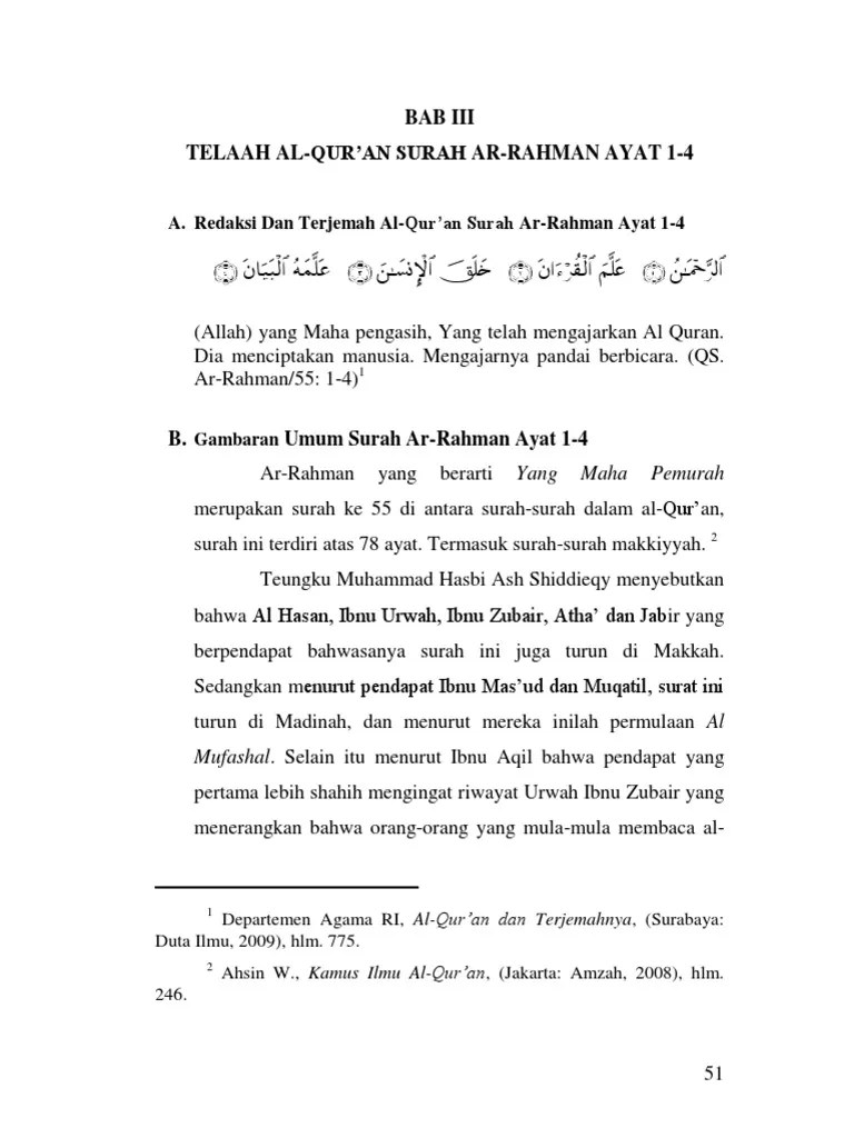 Kelebihan Surah Ar Rahman Ayat 1 4