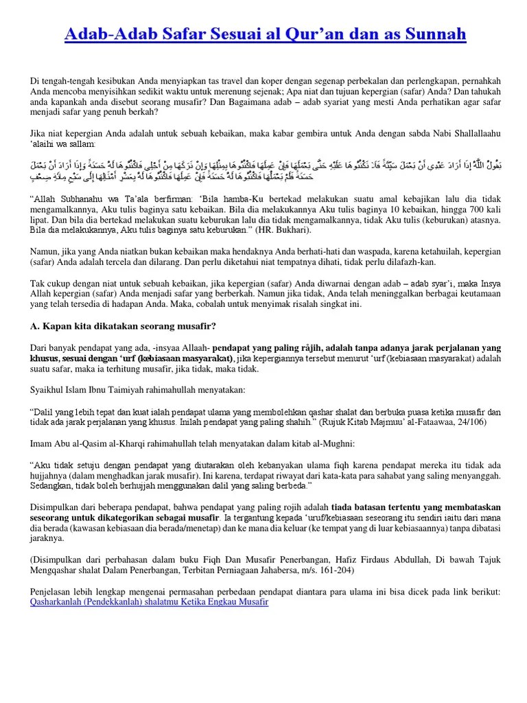 Adab Safar | PDF