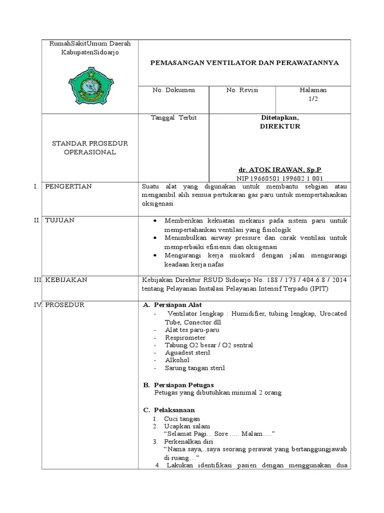 Spo Pemasangan Ventilator