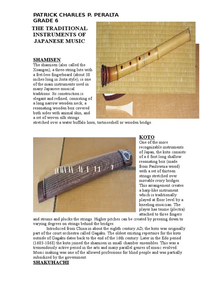 The Traditional Instruments of Japanese Music String Instruments