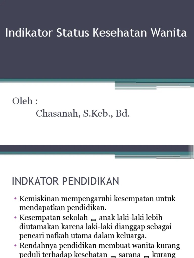 Indikator Status Kesehatan Wanita