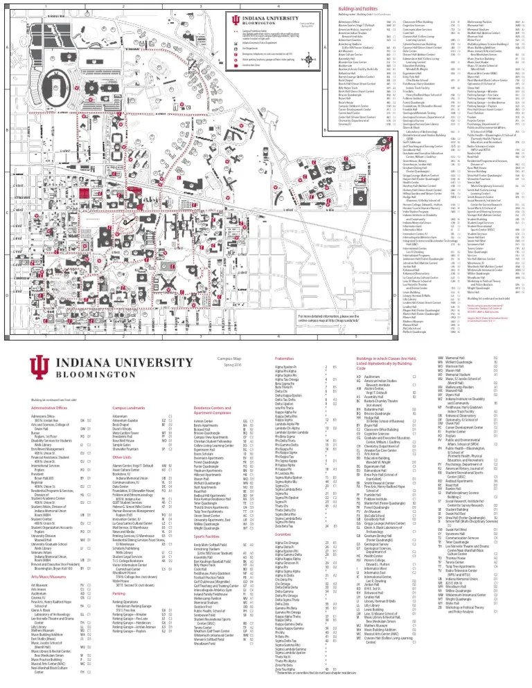 Iu Campus Map PDF Indiana University Bloomington Student