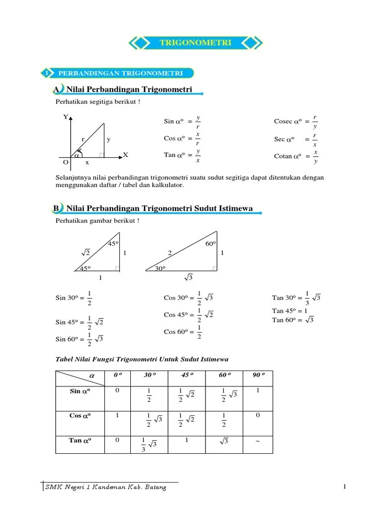 Materi Trigonometri PDF PDF
