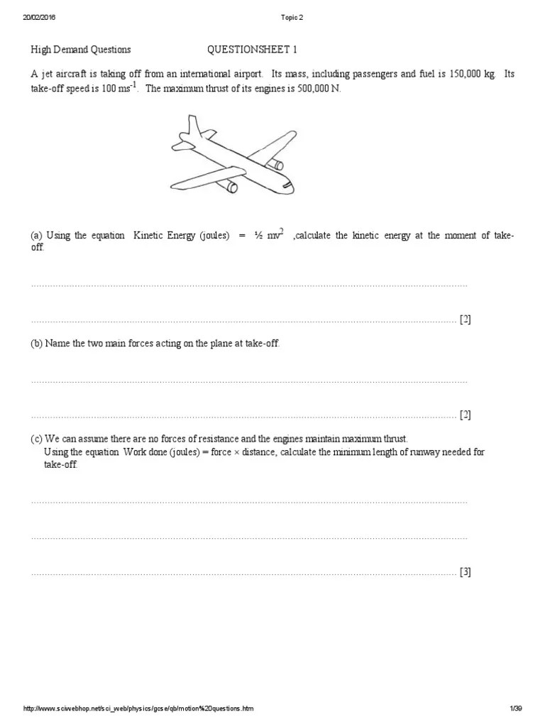 Physics chapter Motion question bank Parachuting Speed