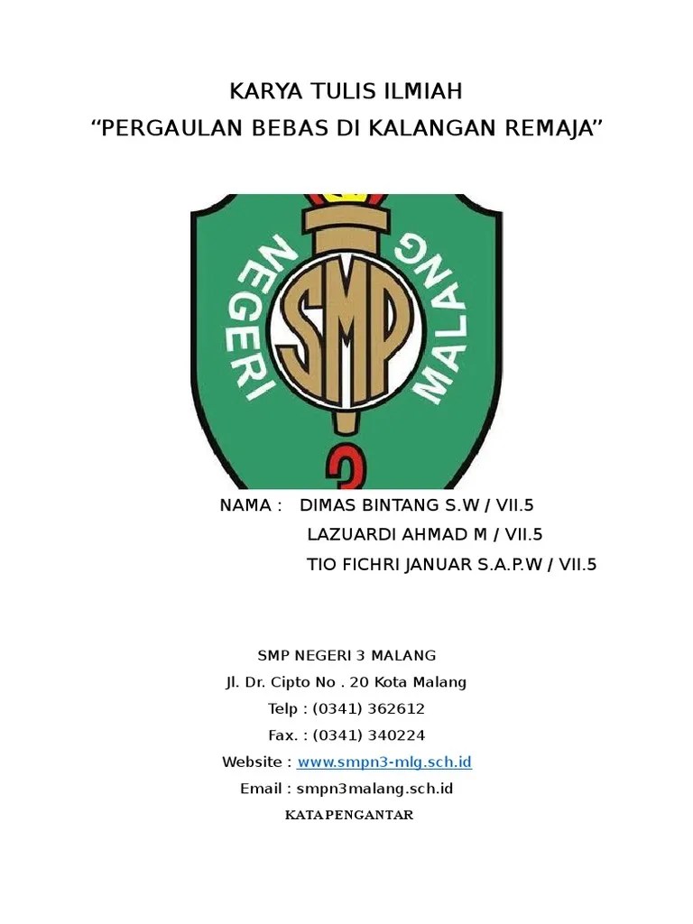 Contoh Latar Belakang Karya Tulis Ilmiah Tentang Pergaulan Bebas – Berbagai  Contoh