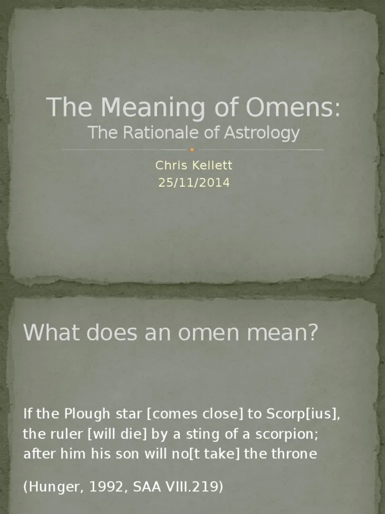 The Meaning of Omens Mythology Religious Belief And Doctrine