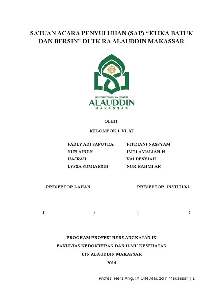 SAP Penyuluhan Etika Batuk Dan Bersin PDF