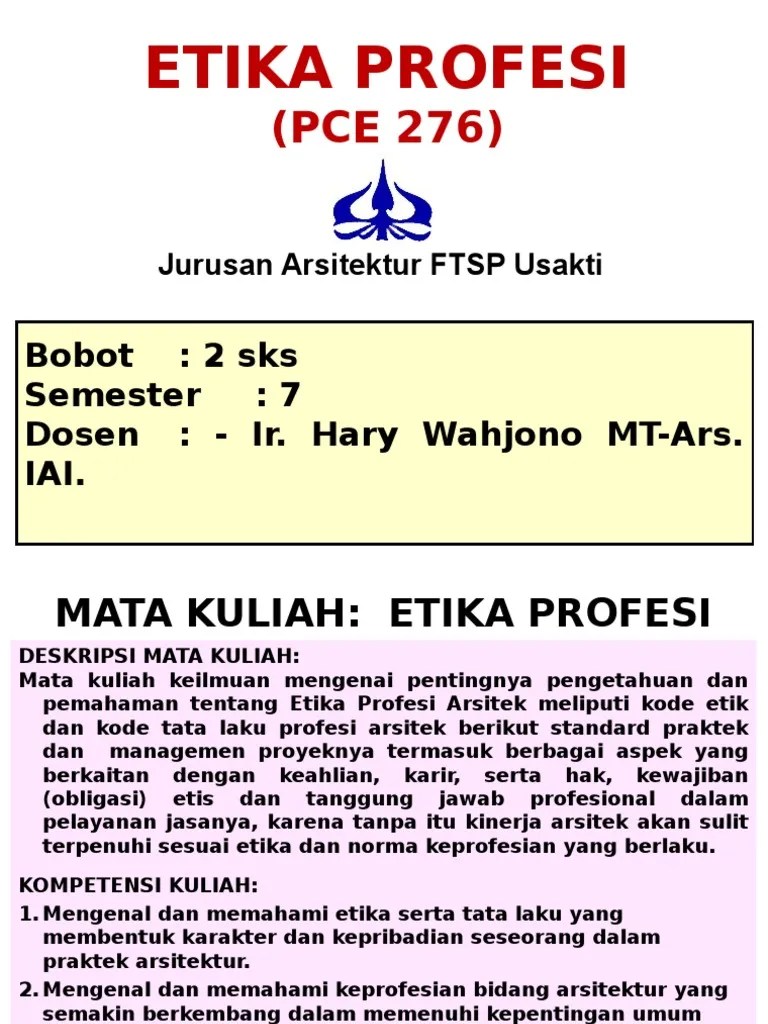 Materi ETIKA PROFESI I Baru