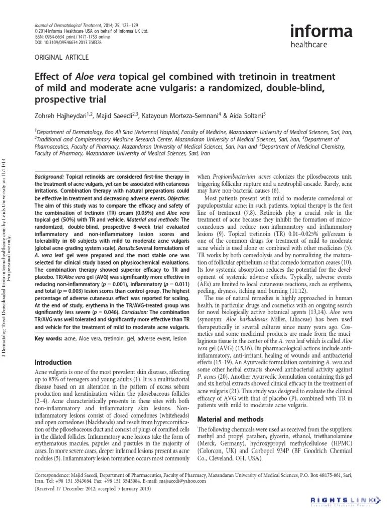 Jurnal Kulit 1 (AloeVera) Acne Vulgaris Health Sciences