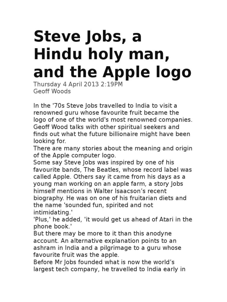 Steve Jobs &amp; Neem Karoli Baba &amp; Apple Logo Steve Jobs Religious