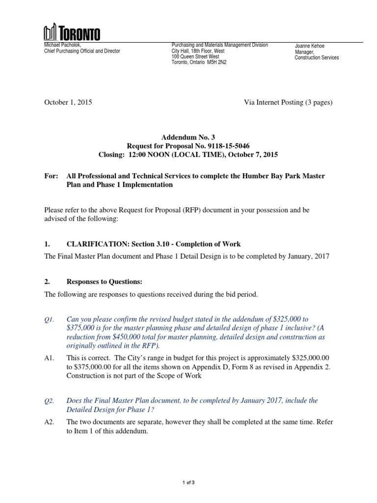 Addendum No. 3 Request for Proposal No. 9118155046