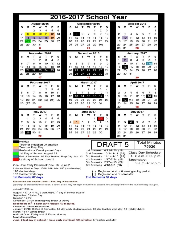 CCISD Calendar