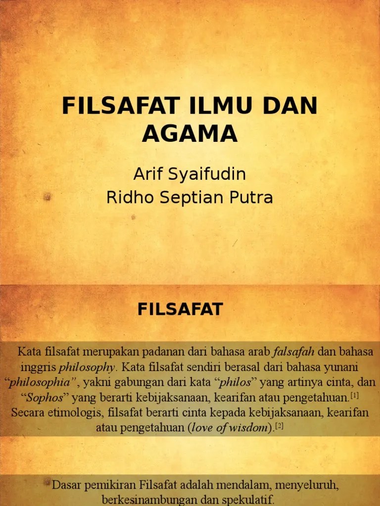 Filsafat Ilmu Dan Agama
