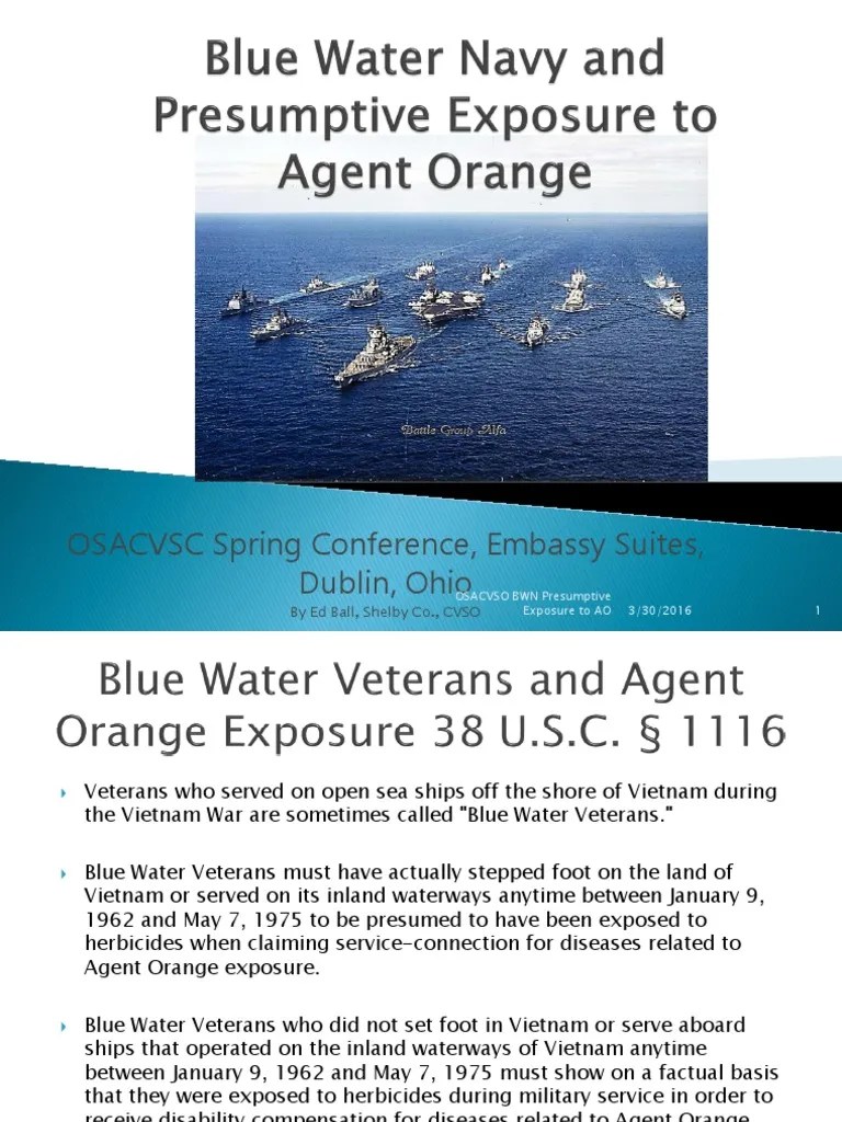 OSACVSC Blue Water Navy Training Agent Orange United States Navy