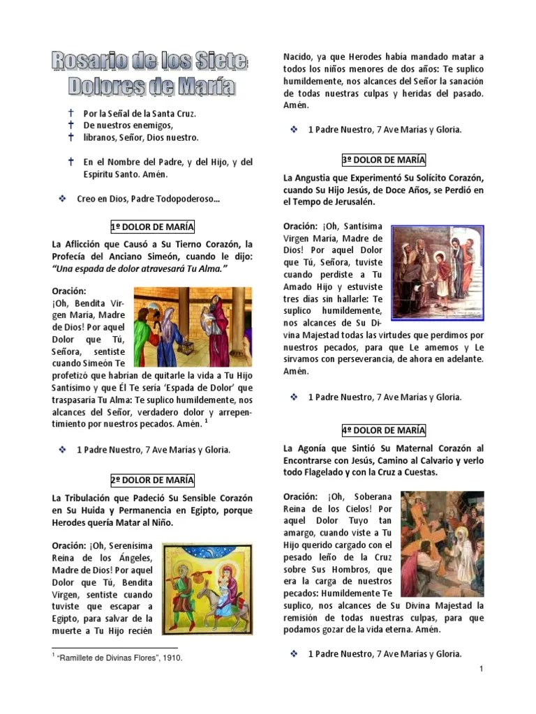Rosario de Los Siete Dolores de Marc3ada1 María, madre de Jesús