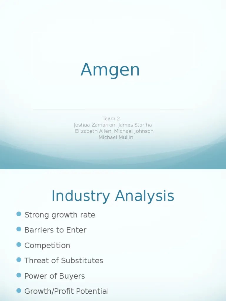 Amgen Presentation Pharmaceutical Drug Fiscal Policy